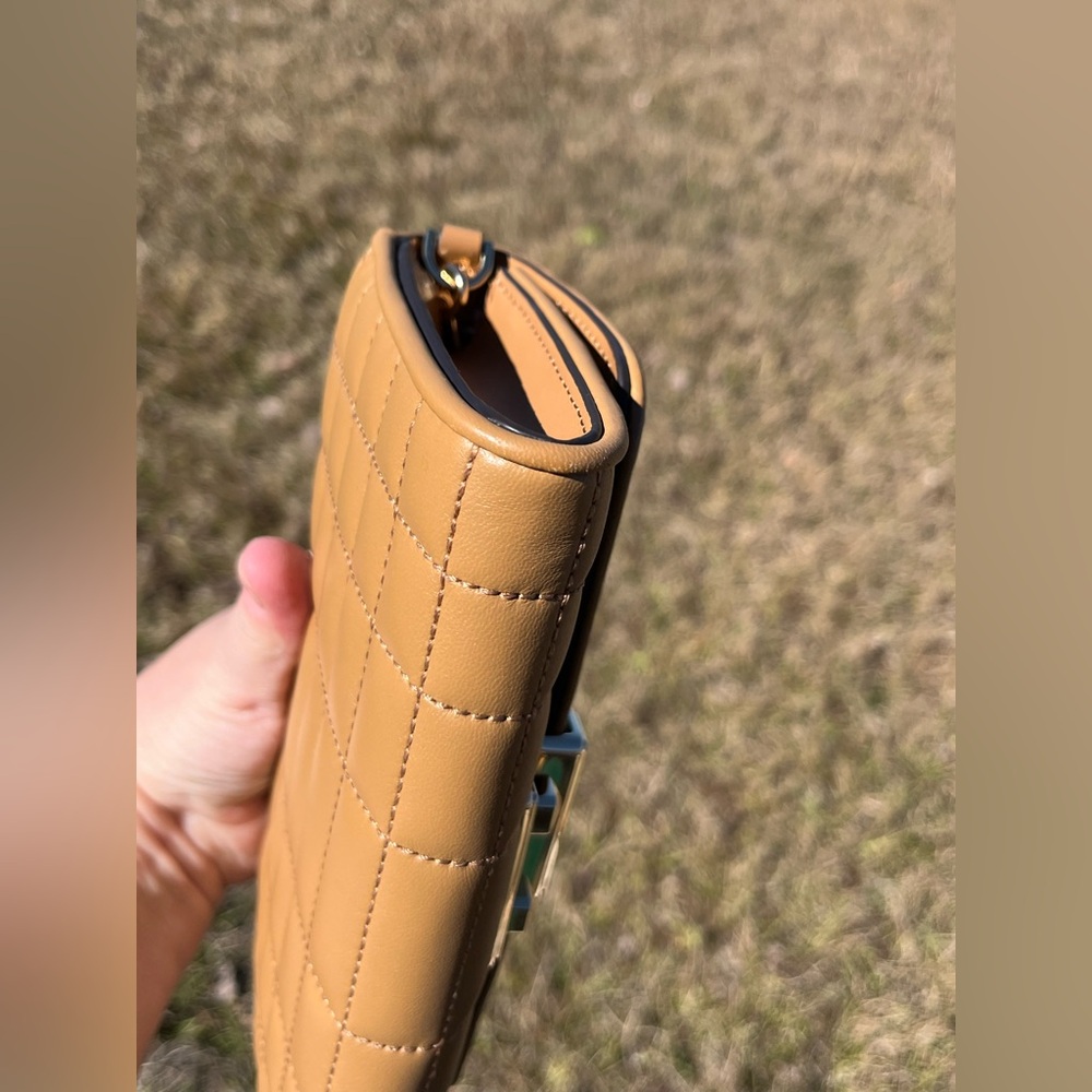 NWT Michael Kors Camel Color Tribeca Quilted Crossbody Bag - Picture 14 of 15